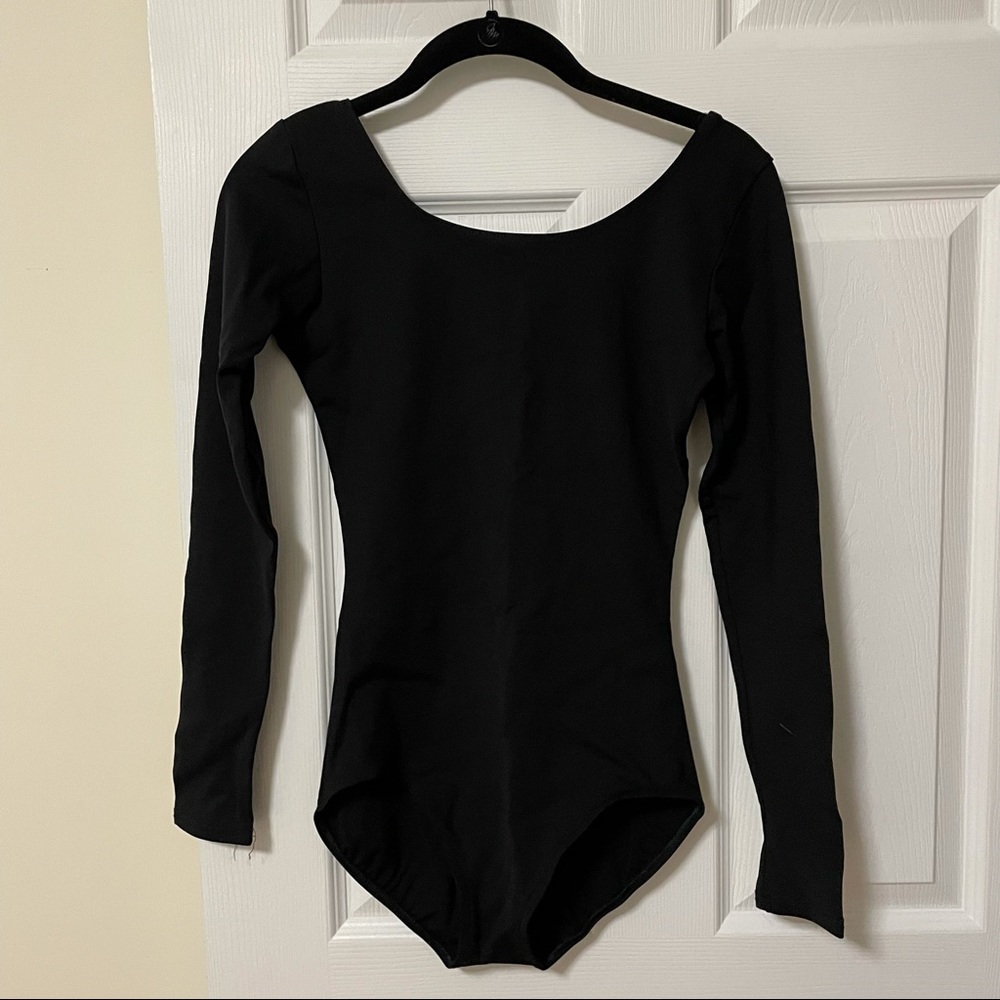 Black long sleeve bodysuit (leotard)